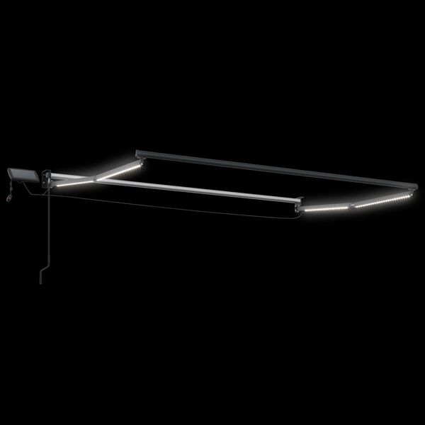 vidaXL Ručn&iacute; v&yacute;suvn&aacute; mark&yacute;za s LED p&aacute;sky Čern&yacute; 3 x 2,5 m