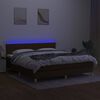 vidaXL Box spring postel s matrac&iacute; a LED tmavě hněd&aacute; 180x200 cm textil