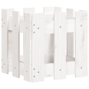 vidaXL Zahradn&iacute; truhl&iacute;k plotov&yacute; design b&iacute;l&yacute; 30x30x30 cm masiv borovice