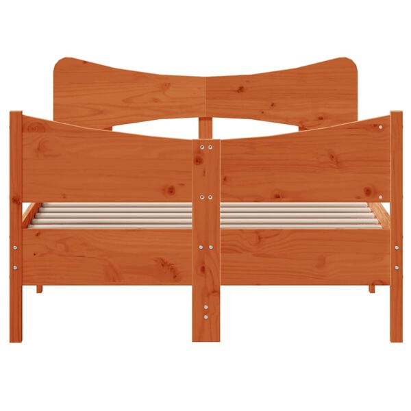 vidaXL Postel bez matrace voskově hněd&aacute; 120 x 190 cm masivn&iacute; borovice