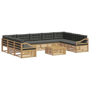 vidaXL Venkovn&iacute; pohovkov&aacute; souprava 10 pcs B&iacute;l&aacute; a antracitov&aacute; Polyester