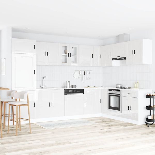 vidaXL Skř&iacute;ňka pod dřez s &uacute;loži&scaron;těm Porto 2 pcs B&iacute;l&aacute; Kompozitn&iacute; dřevo