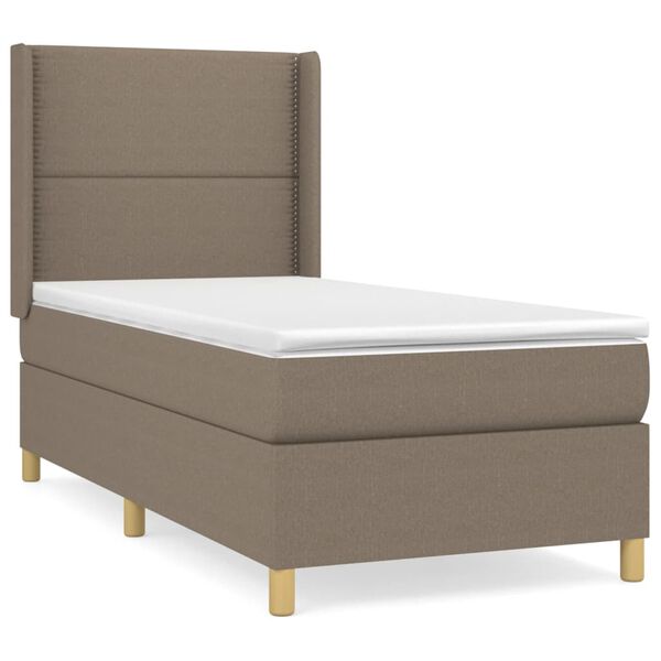 vidaXL Box spring postel s matrac&iacute; taupe 90x190 cm textil