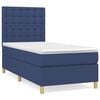 vidaXL Box spring postel s matrac&iacute; modr&aacute; 90x200 cm textil