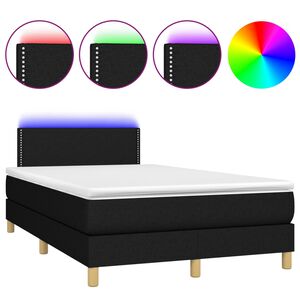 vidaXL Box spring postel s matrac&iacute; a LED čern&aacute; 120x190 cm textil