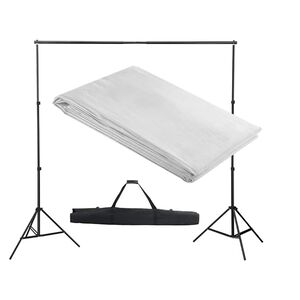 vidaXL Syst&eacute;m podpěry a pozad&iacute; 300 x 300 cm b&iacute;l&eacute;