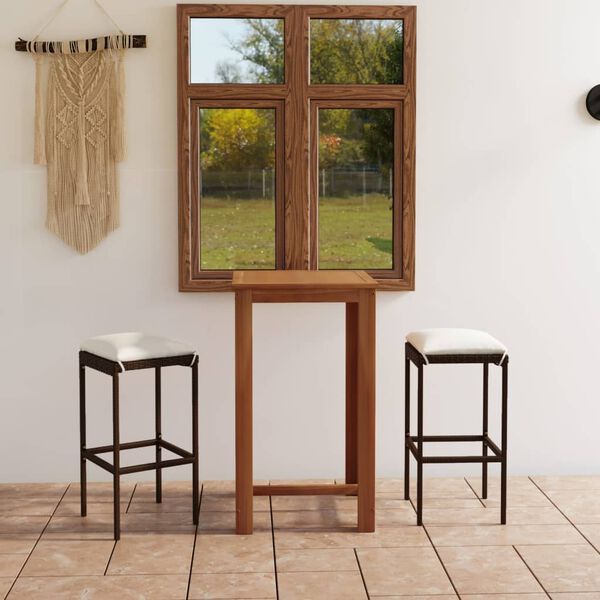 vidaXL 3d&iacute;ln&yacute; zahradn&iacute; barov&yacute; set s podu&scaron;kami hněd&yacute;