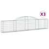 vidaXL Klenut&eacute; gabionov&eacute; ko&scaron;e 3 ks 300x30x60/80 cm pozinkovan&eacute; železo