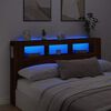 vidaXL Čelo postele s LED hněd&yacute; dub 180x18,5x103,5 cm kompozitn&iacute; dřevo
