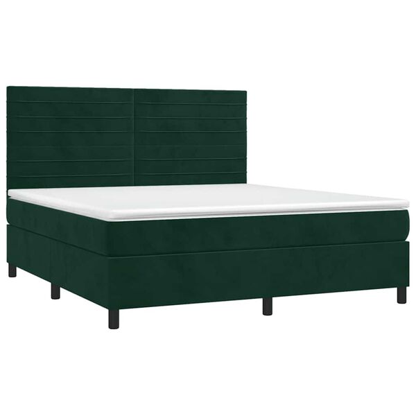 vidaXL Box spring postel s matrac&iacute; tmavě zelen&aacute; 160x200 cm samet