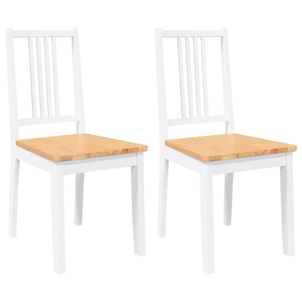 vidaXL Jídelní židle 2 ks bílé masivní dřevo gumové