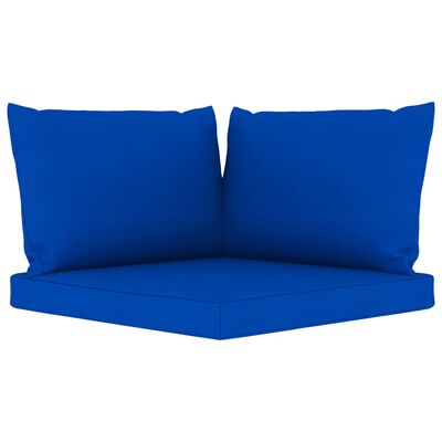 vidaXL Podušky na pohovku z palet 3 ks modré textil