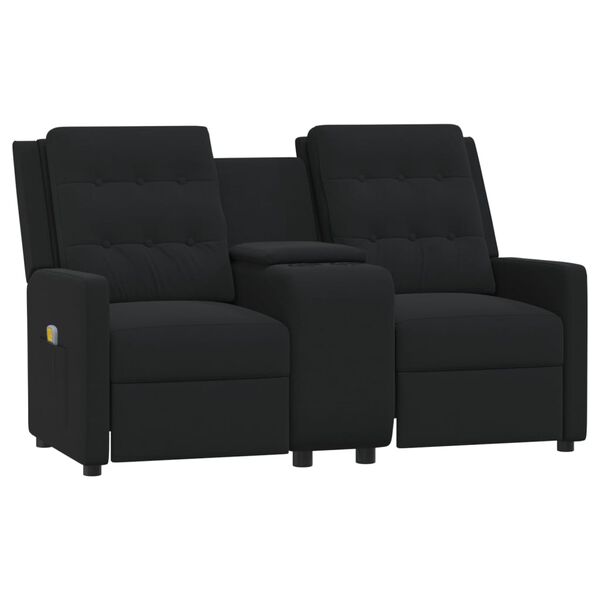 vidaXL 2m&iacute;stn&eacute; mas&aacute;žn&iacute; polohovac&iacute; křeslo s drž&aacute;kem n&aacute;pojů čern&eacute;