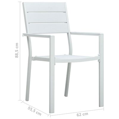 vidaXL Zahradní židle 4 ks bílé HDPE dřevěný vzhled