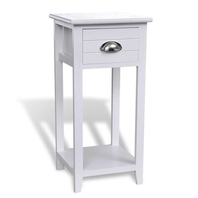 vidaXL Noční stolek s 1 zásuvkou, bílý