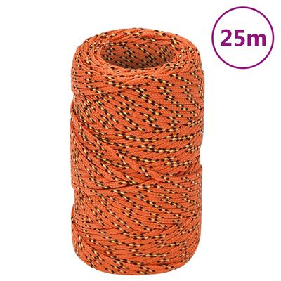 vidaXL Lodní lano oranžové 2 mm 25 m polypropylen