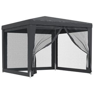 vidaXL Party stan se 4 s&iacute;ťovan&yacute;mi bočnicemi antracitov&yacute; 3 x 3 m HDPE