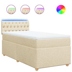 vidaXL Box spring postel s matrac&iacute; kr&eacute;mov&aacute; 80 x 200 cm textil