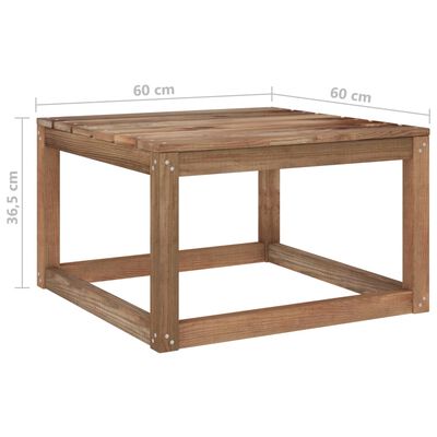 vidaXL Zahradní stůl z palet hnědý 60x60x36,5 cm impregnovaná borovice