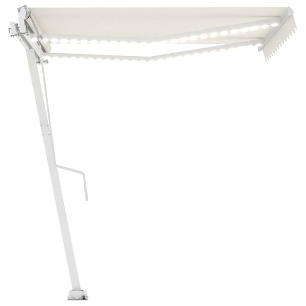 vidaXL Automatick&aacute; mark&yacute;za LED a senzor větru 350 x 250 cm kr&eacute;mov&aacute;