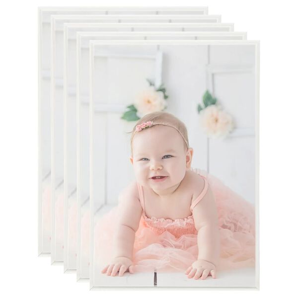 vidaXL Fotor&aacute;mečky kol&aacute;ž 5 ks na stůl stř&iacute;brn&eacute; 21x29,7 cm MDF