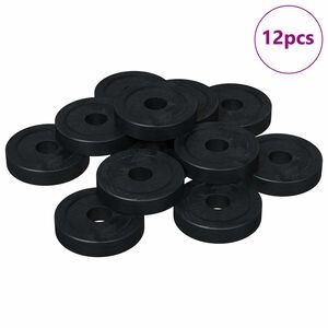 vidaXL vhodn&eacute; pro ploch&eacute; podložky 12 pcs Čern&aacute; &empty;15 x 3 mm