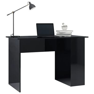 vidaXL Psací stůl černý s vysokým leskem 110 x 60 x 73 cm dřevotříska