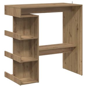 vidaXL Barov&yacute; stůl s &uacute;ložn&yacute;m reg&aacute;lem &scaron;ed&yacute; dub artisan 100x48x101,5 cm