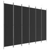 vidaXL 6d&iacute;ln&yacute; parav&aacute;n čern&yacute; 300x220 cm textil