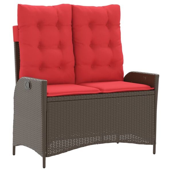 vidaXL Polohovac&iacute; zahradn&iacute; lavice s podu&scaron;kami hněd&aacute; polyratan