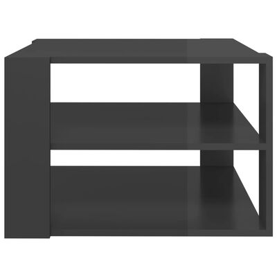 vidaXL Konferenční stolek šedý vysoký lesk 60 x 60 x 40 cm dřevotříska