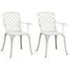 vidaXL Zahradn&iacute; židle 2 ks lit&yacute; hlin&iacute;k b&iacute;l&eacute;