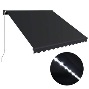 vidaXL Ručně zatahovac&iacute; mark&yacute;za s LED světlem 300 x 250 cm antracitov&aacute;