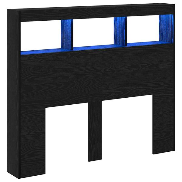 vidaXL Čelo postele Černý dub 120 x 17 x 102 cm kompozitní dřevo