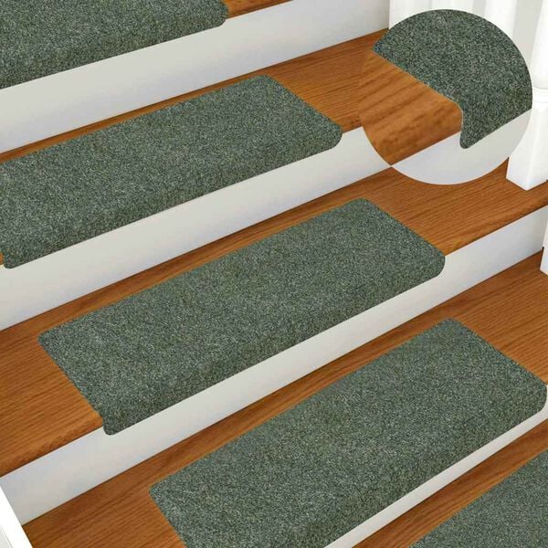 vidaXL Schodov&eacute; rohože samolepic&iacute; 30 ks 65 x 21 x 4 cm zelen&eacute; s obd&eacute;ln&iacute;kov&yacute;m okrajem
