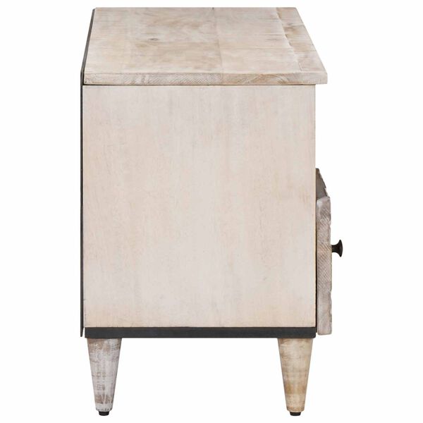 vidaXL Televizn&iacute; skř&iacute;ň B&iacute;l&aacute; 100 x 33,5 x 46 cm Masivn&iacute; mangov&eacute; dřevo