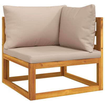 vidaXL 5dílná zahradní sedací souprava s taupe poduškami masivní dřevo