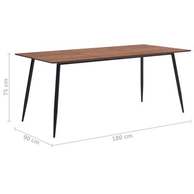 vidaXL Jídelní stůl hnědý 180 x 90 x 75 cm MDF
