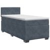 vidaXL Postel boxspring s matrac&iacute; s čelo Tmavě &scaron;ed&aacute; 90 x 200 cm Samet