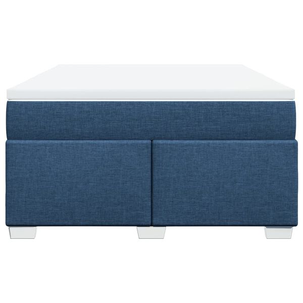 vidaXL Box spring postel s matrací modrá 140x200 cm textil