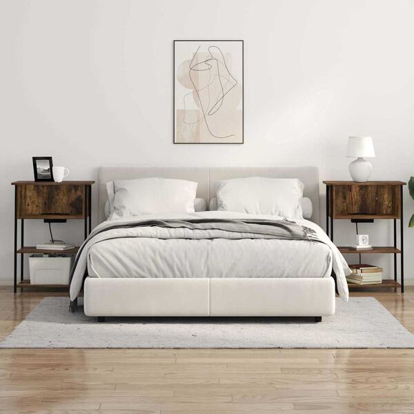 vidaXL Nočn&iacute; skř&iacute;ňka Kouřov&yacute; dub 55 x 31 x 76 cm kompozitn&iacute; dřevo