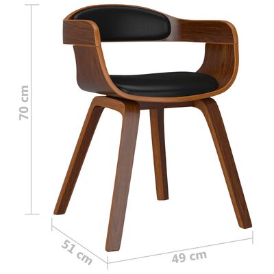 vidaXL Jídelní židle 6 ks černé ohýbané dřevo a umělá kůže