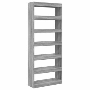 vidaXL Knihovna 6 &uacute;rovn&iacute; 80 x 30 x 198 cm Kompozitn&iacute; dřevo &Scaron;ed&aacute; Sonoma