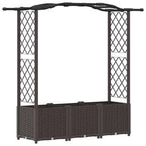 vidaXL Vyv&yacute;&scaron;en&yacute; z&aacute;hon s trel&aacute;ž&iacute; a střechou Hněd&aacute; 164 x 40 x 138 cm PP