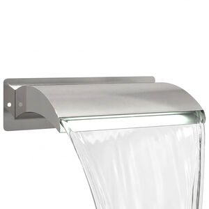 vidaXL Vodop&aacute;d do baz&eacute;nu s LED Nerezov&aacute; ocel 304 51 x 26 x 13 cm