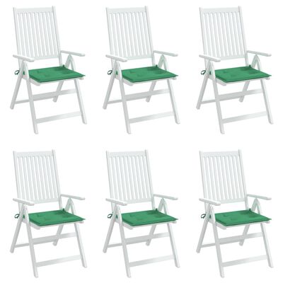 vidaXL Podušky na zahradní židli 6 ks zelené 50x50x3 cm látka oxford
