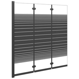 vidaXL Skl&aacute;dac&iacute; sprchov&aacute; z&aacute;stěna 3 panely 130 x 130 cm ESG čern&aacute;