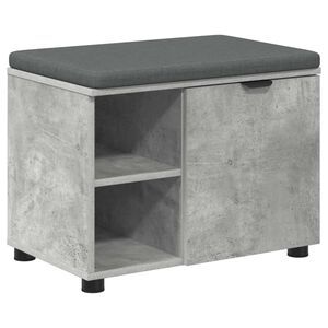 vidaXL Chodbičkov&aacute; lavice s pol&scaron;t&aacute;řem Betonově &Scaron;ed&aacute; 60 x 38 x 46 cm