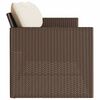 vidaXL Zahradní pohovka s poduškami 3místná hnědá polyratan