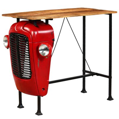 vidaXL Barový stůl Traktor z mangovníkového dřeva červený 60x120x107cm